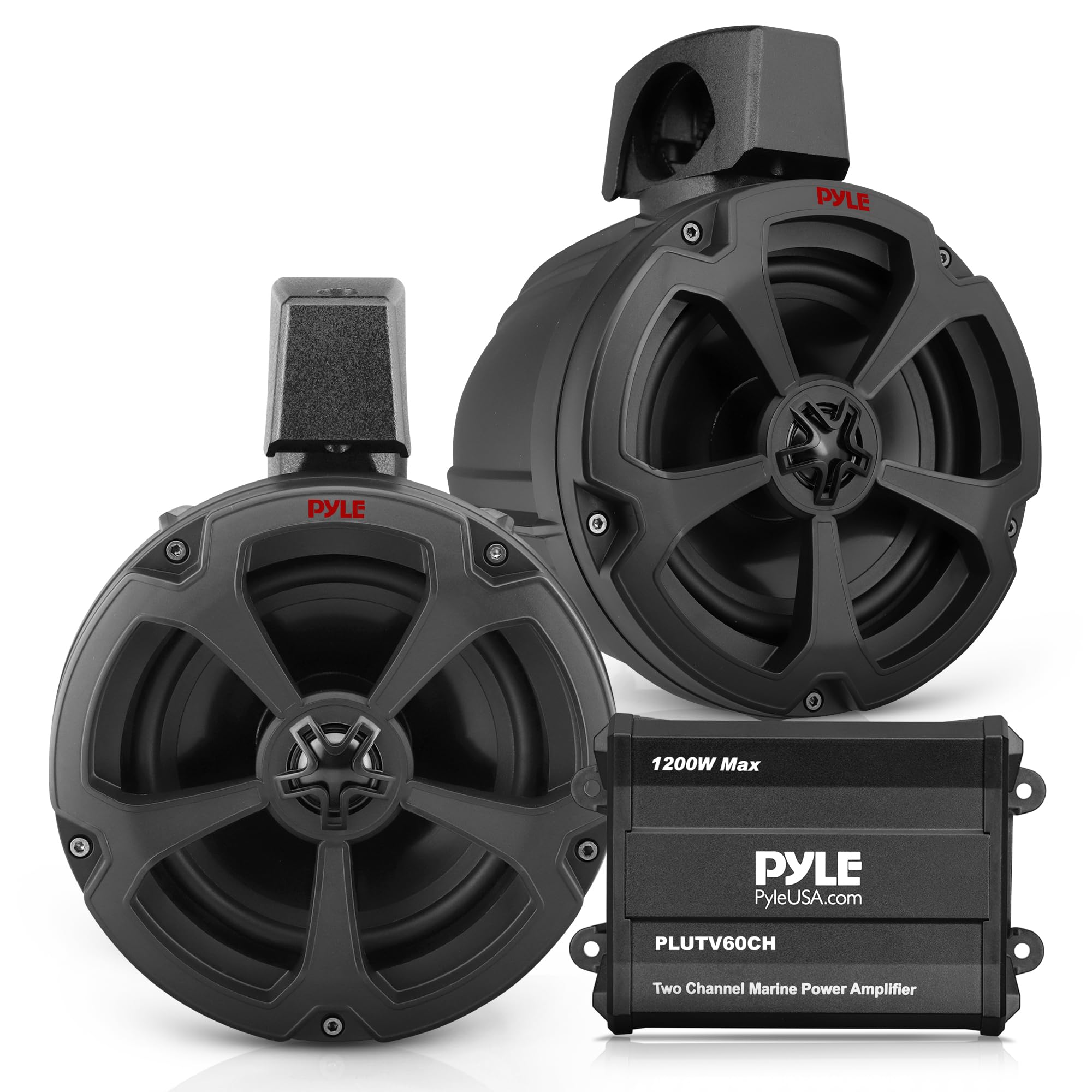 PYLE PYLE 1200W Max PyleUSA.com PLUTV60CH Two Channel Marine Power Amplifier