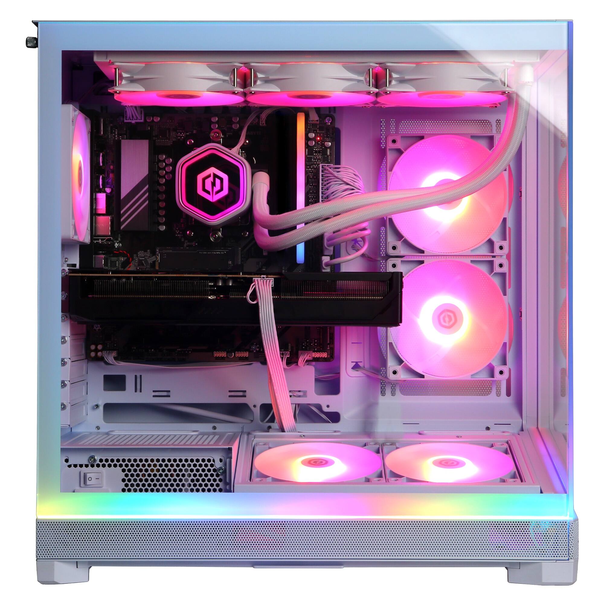 Alt View 5. CyberPowerPC - Gaming Desktop - AMD Ryzen 7 9850X3D 2026 - NVIDIA GeForce RTX 5070 Ti 16GB - 32GB DDR5 Memory - 2TB SSD Storage - White.