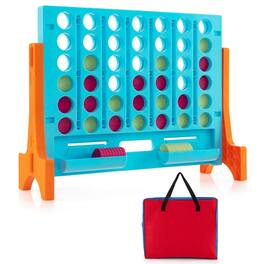 Costway - Wall Mounted or Tabletop Giant 4 in a Row Jumbo 4-to-Score Connect Game Set - Orange,Blue