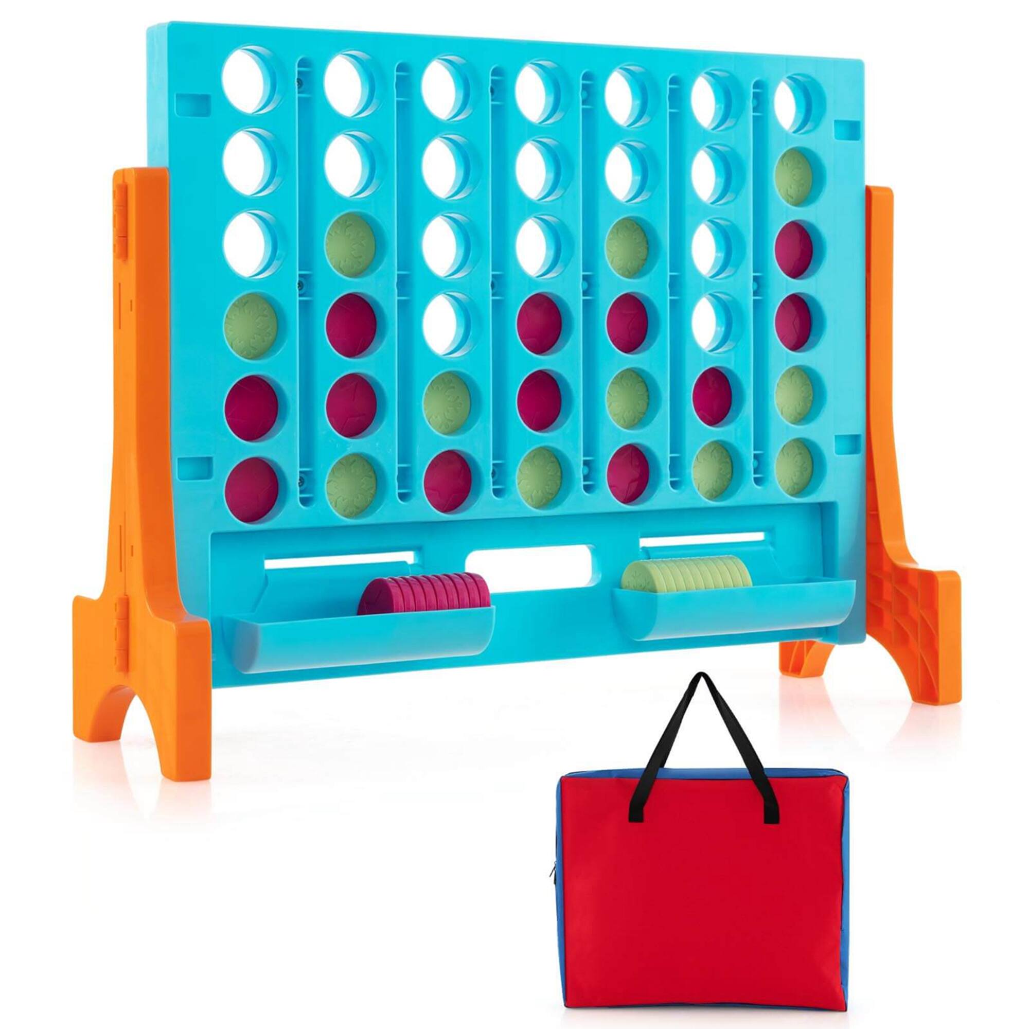 Front. Costway - Costway Wall Mounted or Tabletop Giant 4 in a Row Jumbo 4-to-Score Connect Game Set - Orange,Blue.