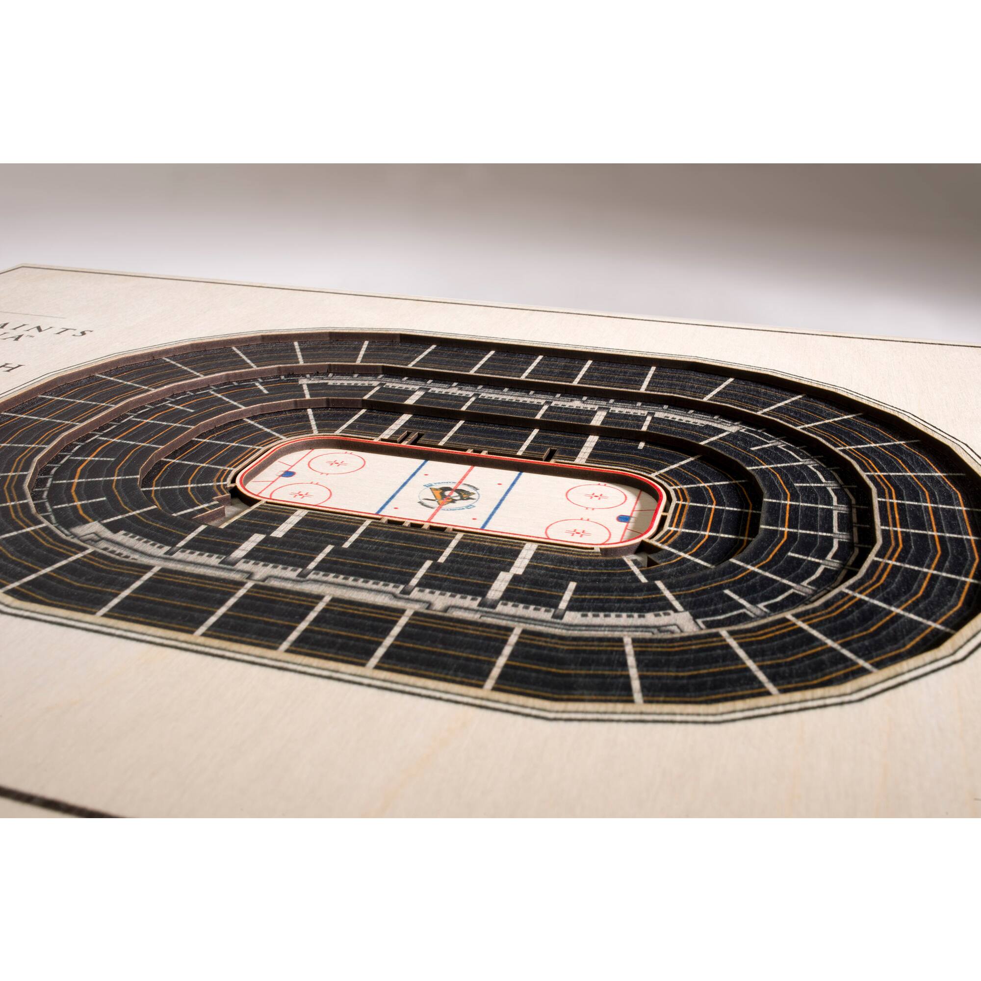 Alt View 2. YouTheFan - Pittsburgh Penguins 17'' x 13'' 5-Layer StadiumViews 3D Wall Art - Brown.