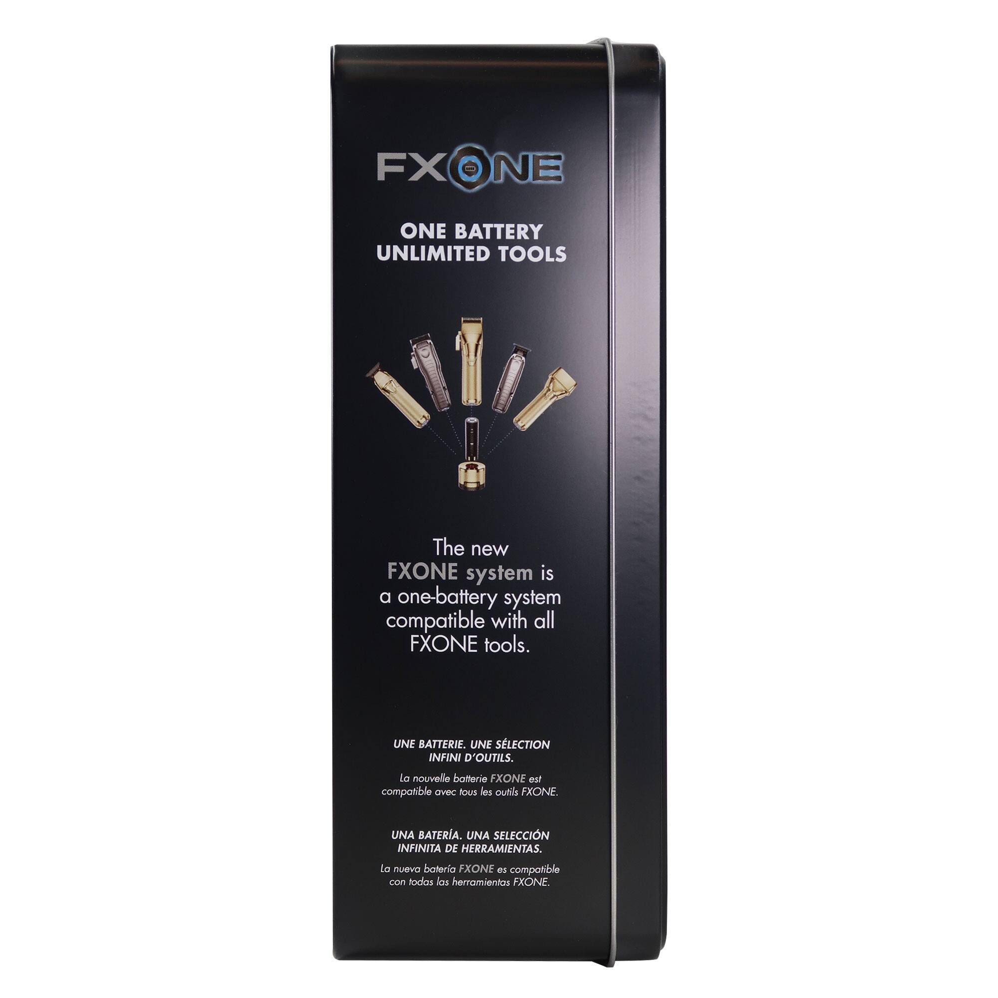 FXONE  
ONE BATTERY  
UNLIMITED TOOLS  

The new FXONE system is a one-battery system compatible with all FXONE tools.  

UNE BATTERIE. UNE SÉLECTION INFINIE D'OUTILS.  
La nouvelle batterie FXONE ou compatible avec tous les outils FXONE.  

UNA BATERÍA. UNA SELECCIÓN INFINITA DE HERRAMIENTAS.  
La nueva batería FXONE compatible con todas las herramientas FXONE.