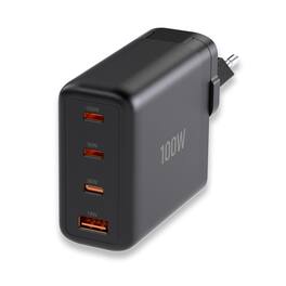 Turonic - 100W USB-C Charger – 4-Port Fast Charging Station with 100W PD for Laptops, iPhones, Samsung & More - Black