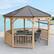 Left. Yardistry - 12' Meridian Octagon Gazebo - Brown.