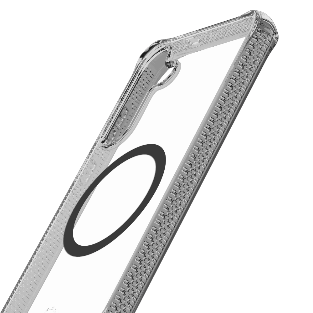 Alt View 5. Itskins - Hybrid_R Clear MagSafe Case for Samsung Galaxy S 2025 Small - Black.