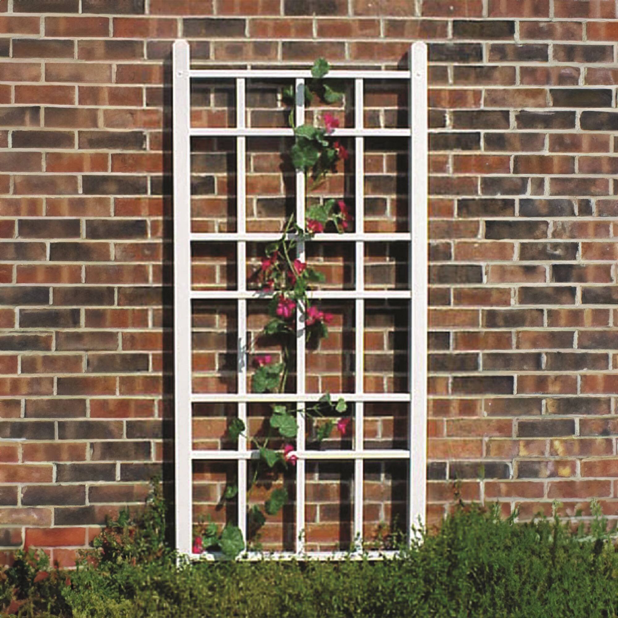 Alt View 2. Dura-Trel - Dura-Trel Cottage 28 x 66 Inch PVC Vinyl Outdoor Garden Patio Trellis, White - White.