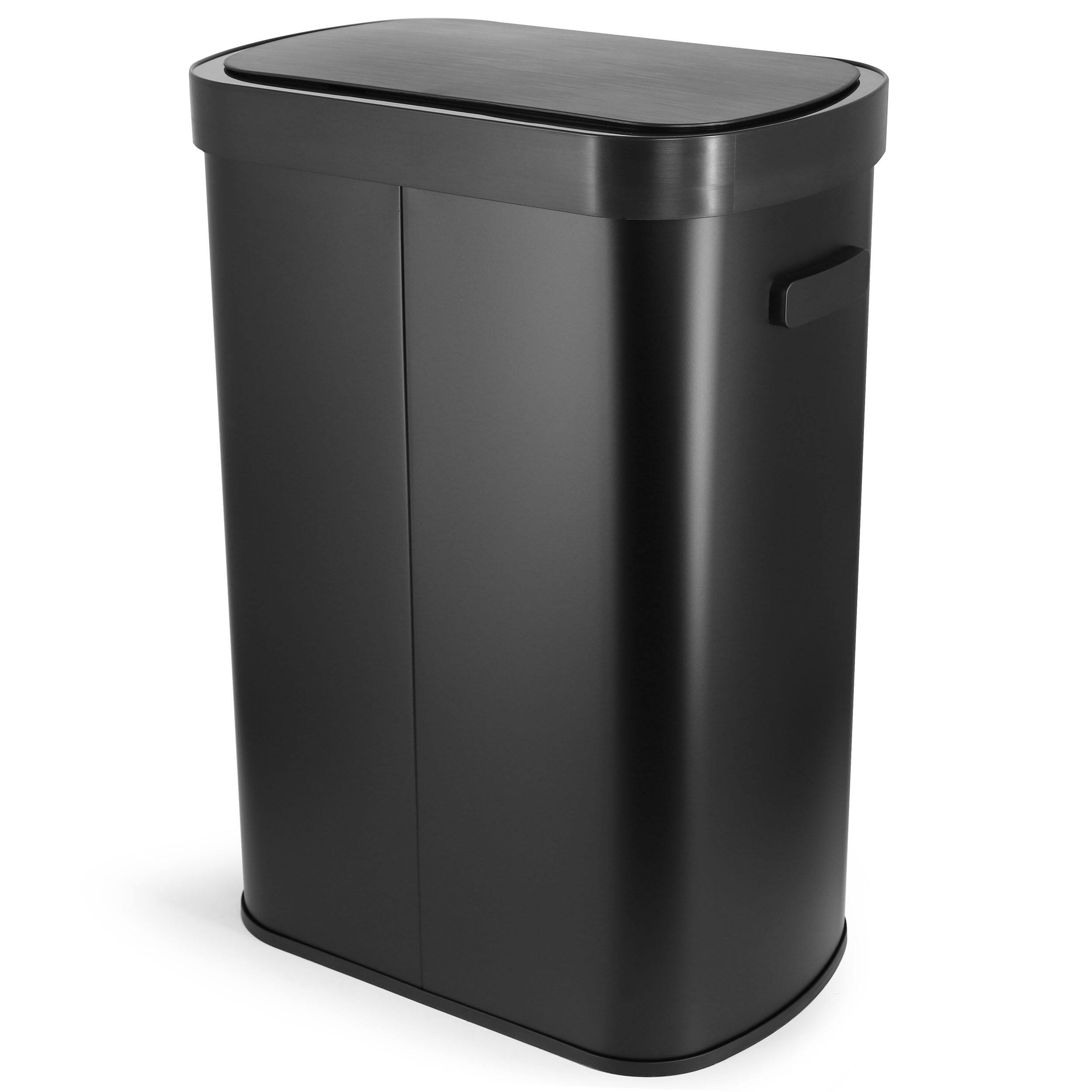 Alt View 1. Elama - Elama 13 Gallon Automatic Sensor Hands Free Trash Can in Black - Black.
