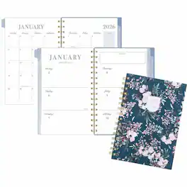 Cambridge - Leah Bisch Weekly Monthly Planner, Weekly, Monthly, 5 1/2 x 8 1/2, Calista Floral