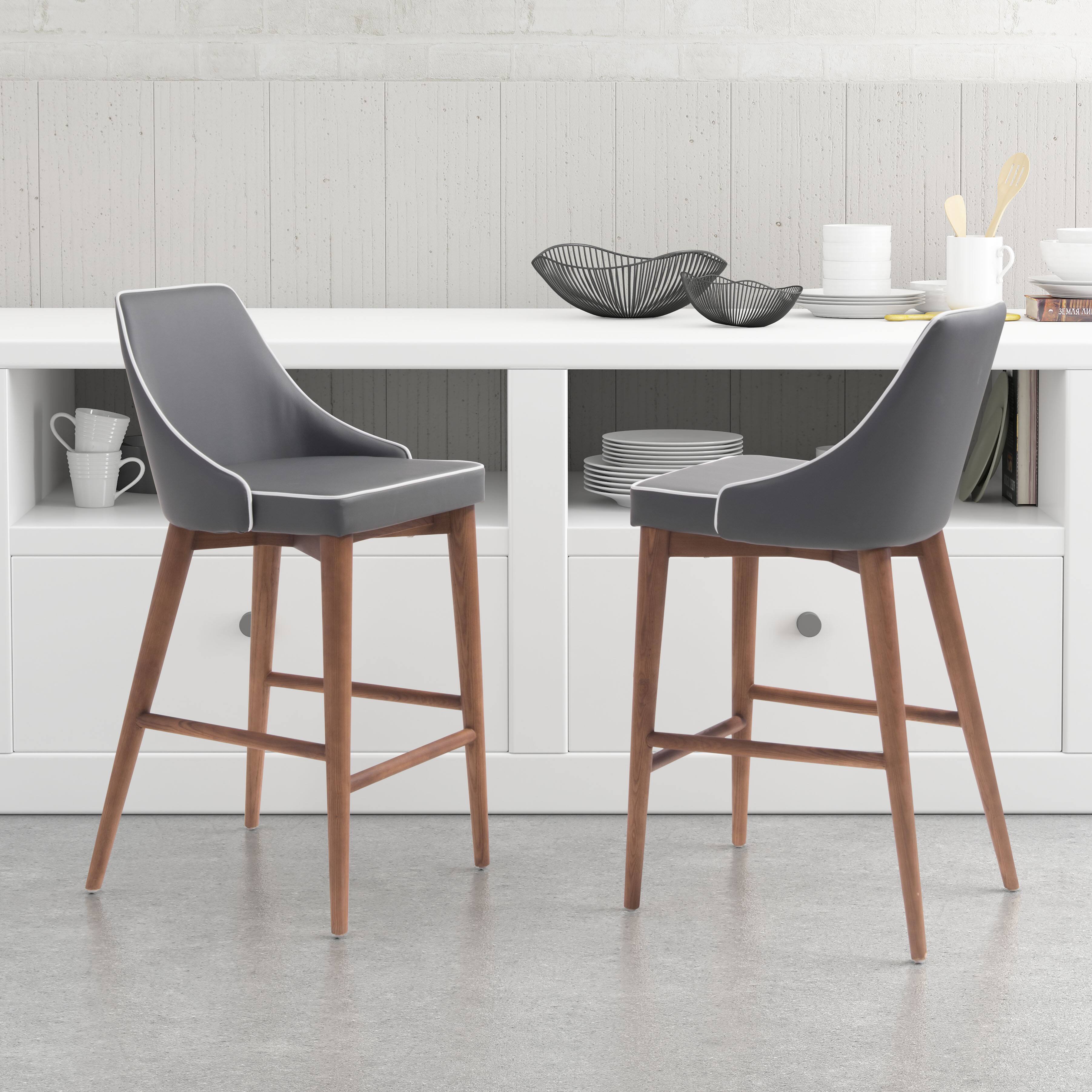 Angle. Hivvago - Moor Counter Stool Dark Gray - Dark Gray.