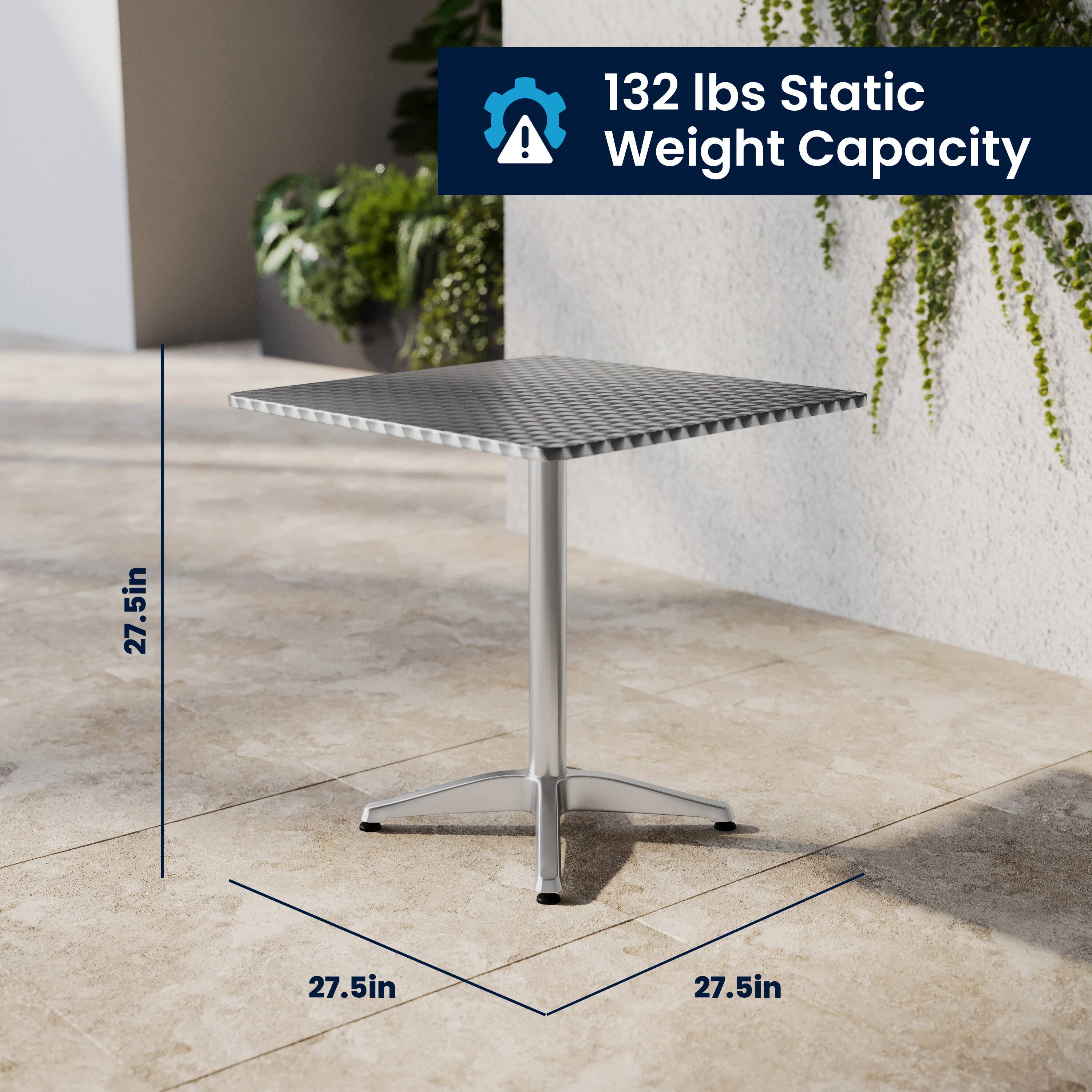 132 lbs Static Weight Capacity  
27.5in  
27.5in  
27.5in