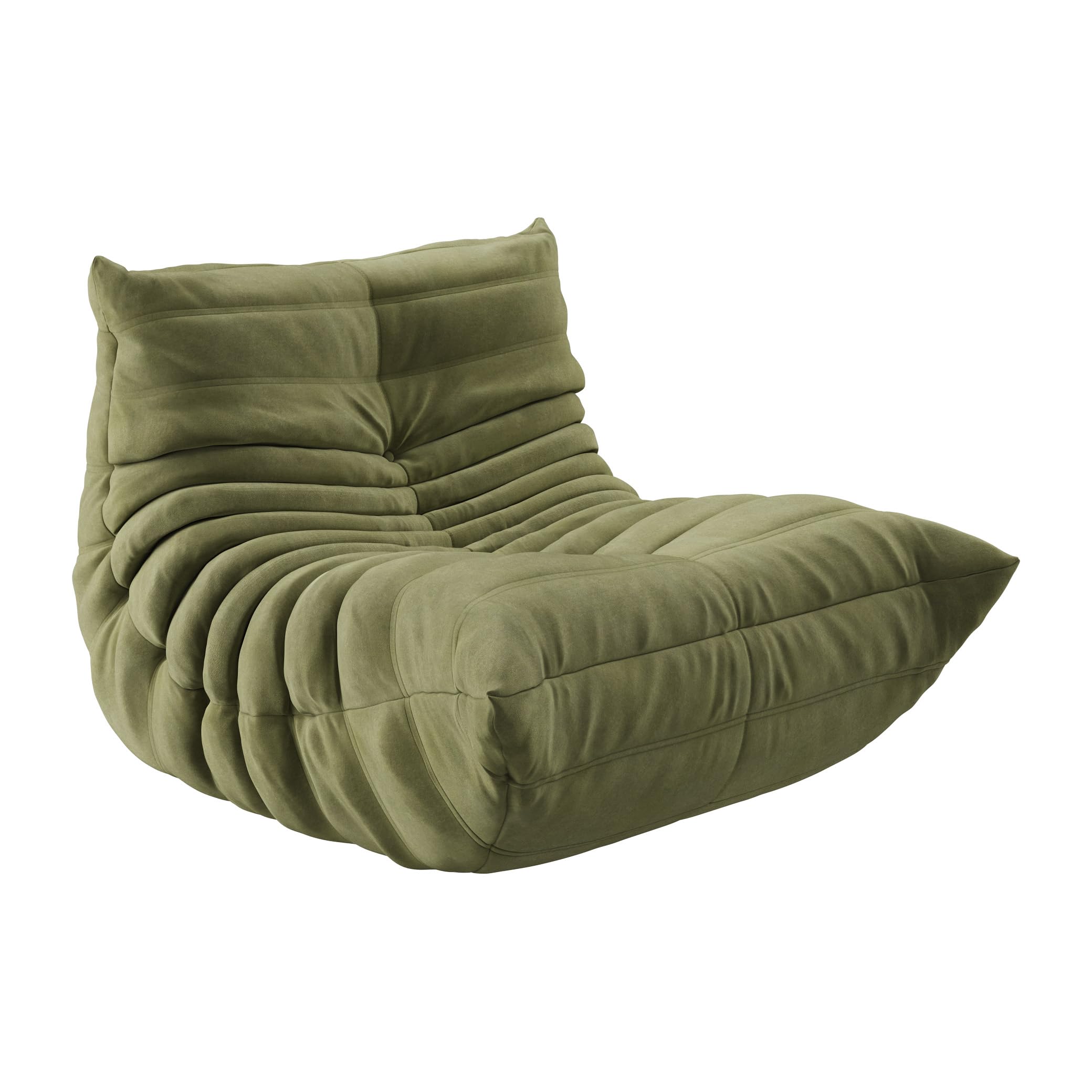 Alt View 4. Acekool - Bean Bag Chairs for Adults, Memory Foam Single Floor Sofa with Suede-Like Fabric - Green.