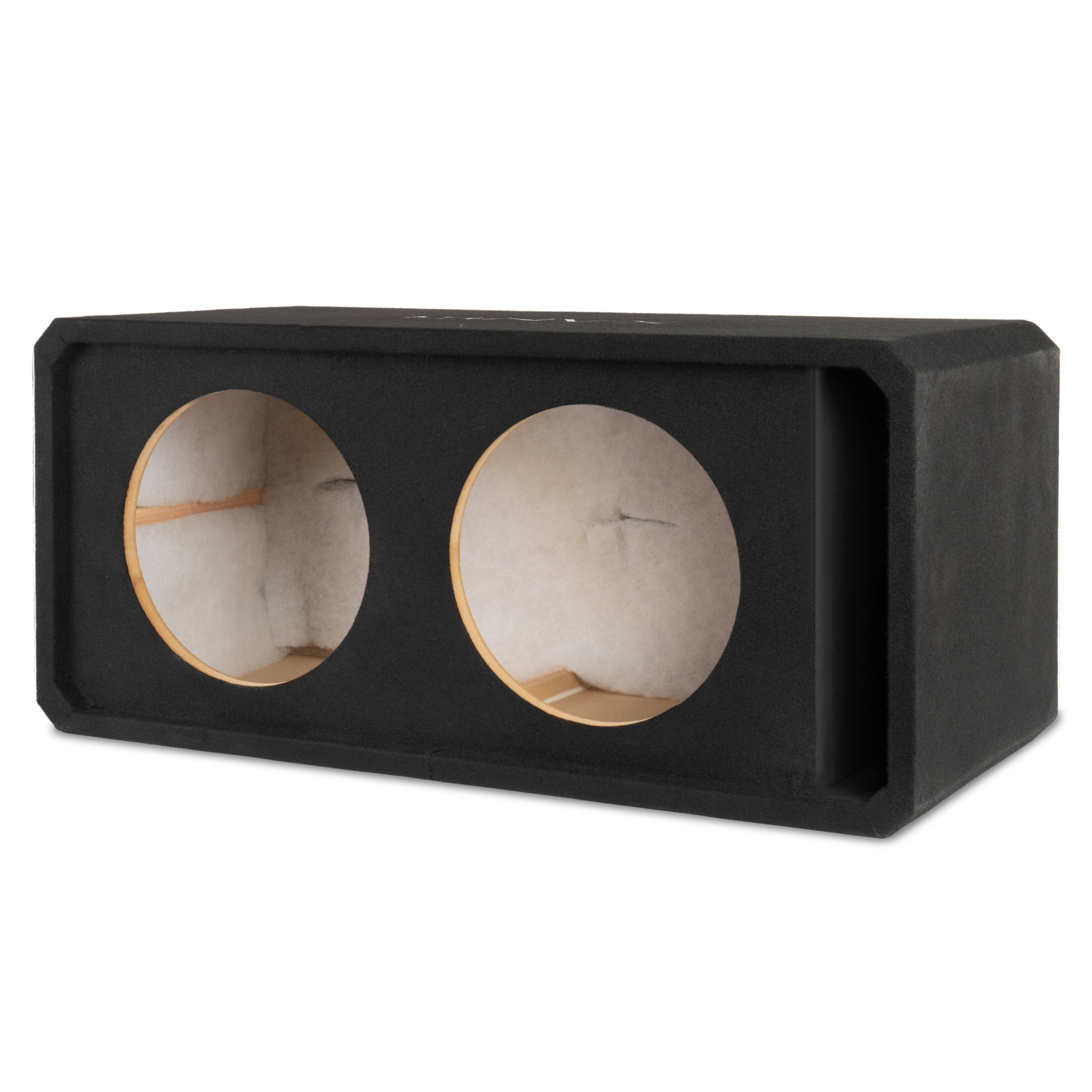 Left. NVX - NE122P Dual 12" Slot Ported 3/4" MDF Subwoofer Enclosure.
