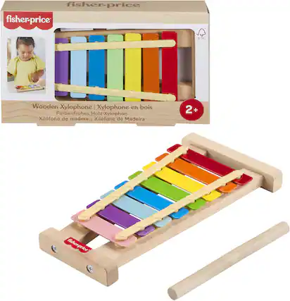 fisher-price
Wooden Xylophone | Xylophone en bois
Farbenfrohes Holz-Xylophon
Xilófono de madera | Xilofone de Madeira
2+