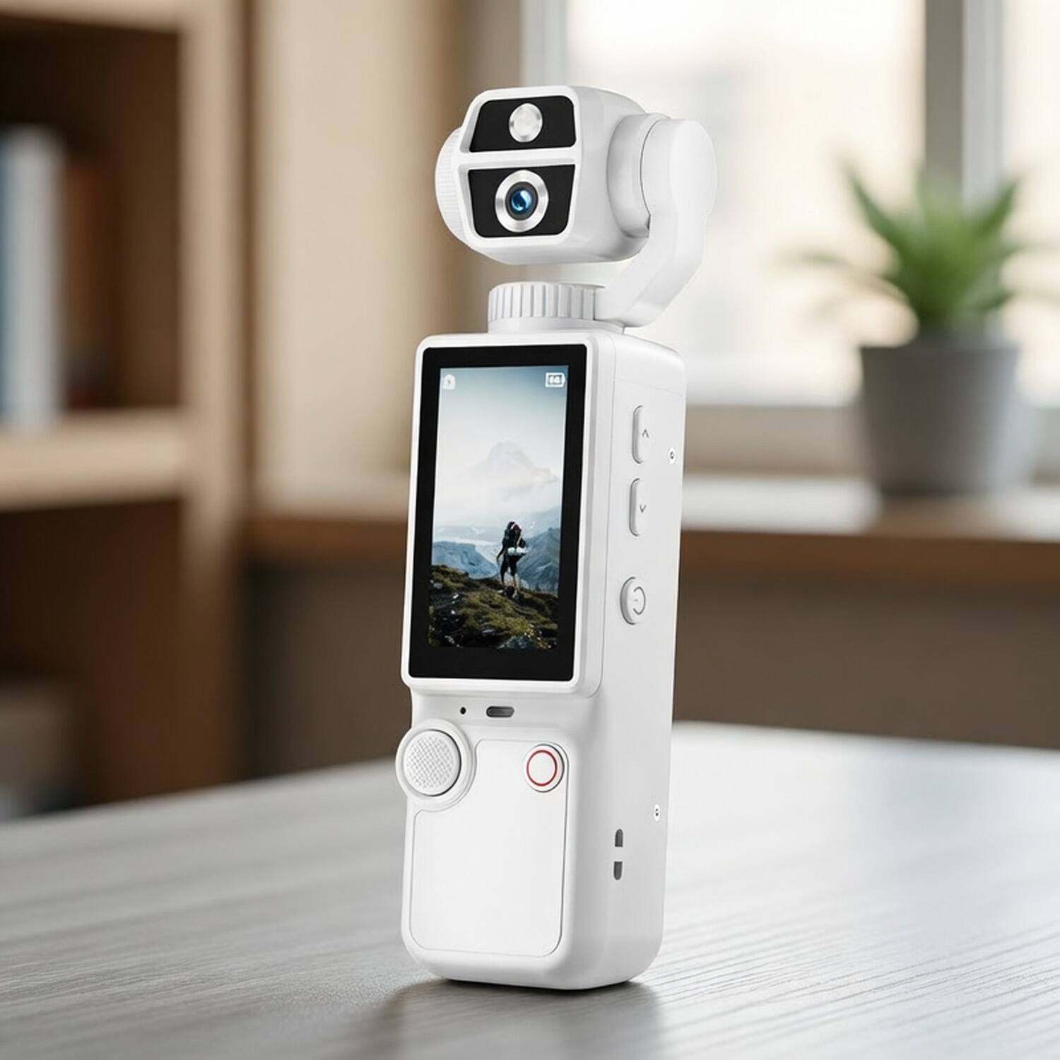 Angle. Umeiluce - 4K Ultra HD Pocket Vlogging Camera Action Gift Camera with 2.0" IPS Screen, Built-in Stereo Mic - White.