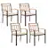 Front. Costway - Patio Dining Chairs Set of 4 Metal Outdoor Chairs with Removable Padded Cushions - Black + Natural.