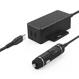 Coolgear - 145W Dual USB-C Car Charger - Ready to Mount - Van, RV, Fleet Vehicles & More - Black