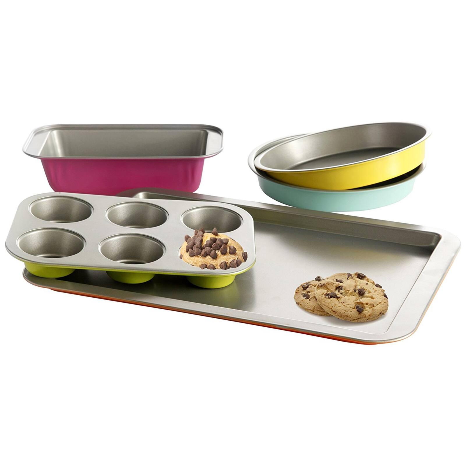 Alt View 3. Gibson - Gibson Home Color Splash Lyneham 5 pc Carbon Steel Bakeware Set - Assorted.