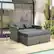 Alt View 3. Costway - Wicker Loveseat Sofa Set Patio Rattan Daybed with Ottoman & Retractable Side Tray - Mix Gray + Gray.