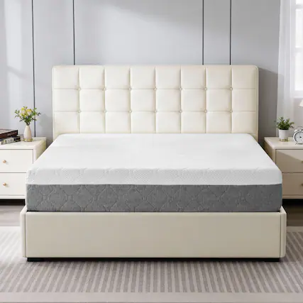 Front. Dyonery - Dyonery Medium Firm Mattress King Size 12 Inch, Cooling Gel With High Density Foam Mattresses in Box - White.