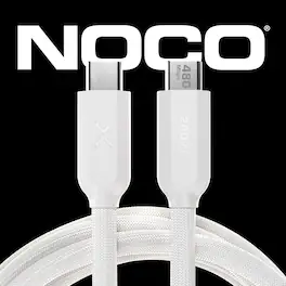 NOCO - XGrid XC3: 240W USB-C to USB-C Cable – 10ft Fast Charging, USB-IF Certified, 480Mbps, UltraFlex Durable Design - White