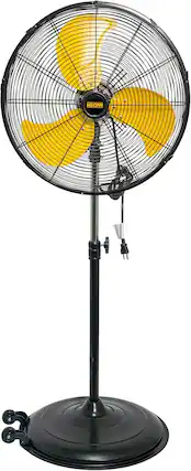 Front. Akoasm - 20" Pedestal Fan, 5000 CFM High Velocity, 3-Speed 1/5 HP Motor, 50° Tilt, Oscillating, Adjustable Height for Garage.