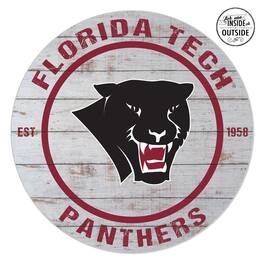 Jardine - Florida Tech Panthers 20'' x 20'' Indoor/Outdoor Weathered Circle Sign - White