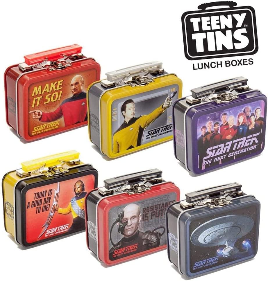MAKE IT SO!  
TEENY TINS LUNCH BOXES  
STAR TREK THE NEXT GENERATION  

TODAY IS A GOOD DAY TO DIE!  
RESISTANCE IS FUTILE  

TEENY TINS