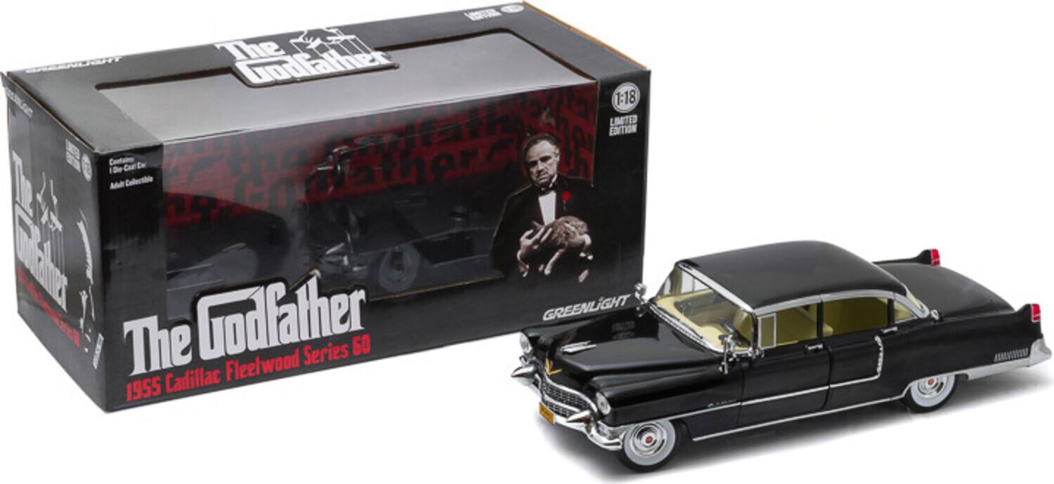 The Godfather  
1:18 Limited Edition  
Die Cast Collectible  
The Godfather  
1955 Cadillac Fleetwood Series 60  
Greenlight