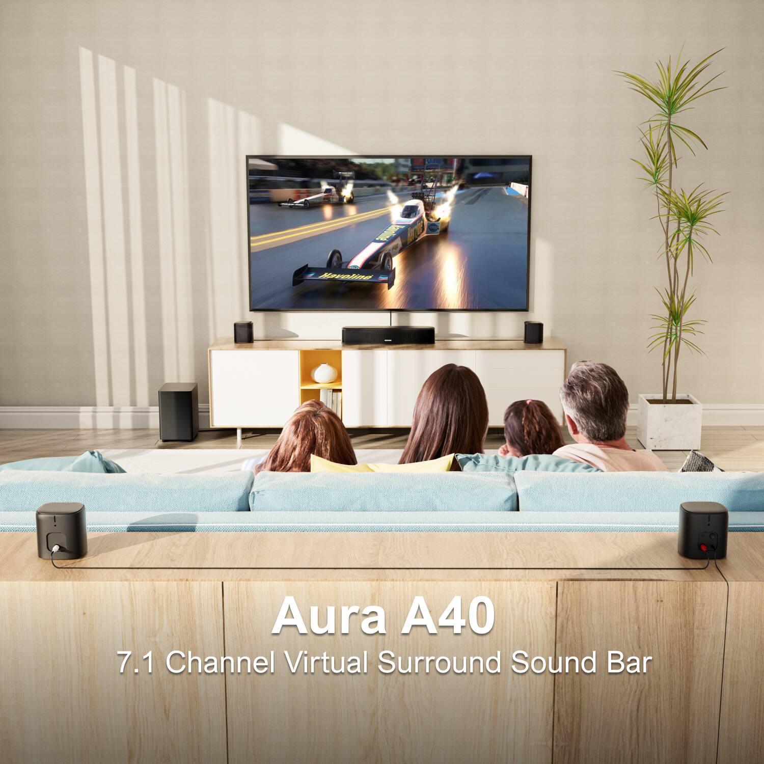 Aura A40  
7.1 Channel Virtual Surround Sound Bar