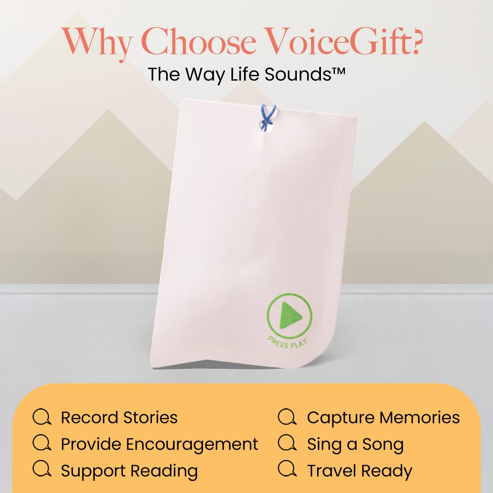 Why Choose VoiceGift?  
The Way Life Sounds™

- Record Stories
- Provide Encouragement
- Support Reading
- Capture Memories
- Sing a Song
- Travel Ready