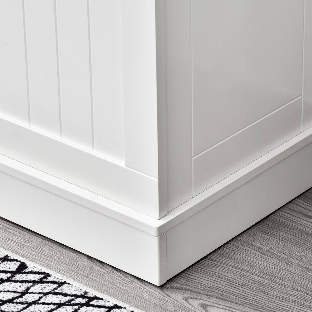 Alt View 4. Loheer - Loheer 38 inch entryway hall tree with Storage Bench, Four Double Hooks and Shoe Organizer, Cream White - Cream White.