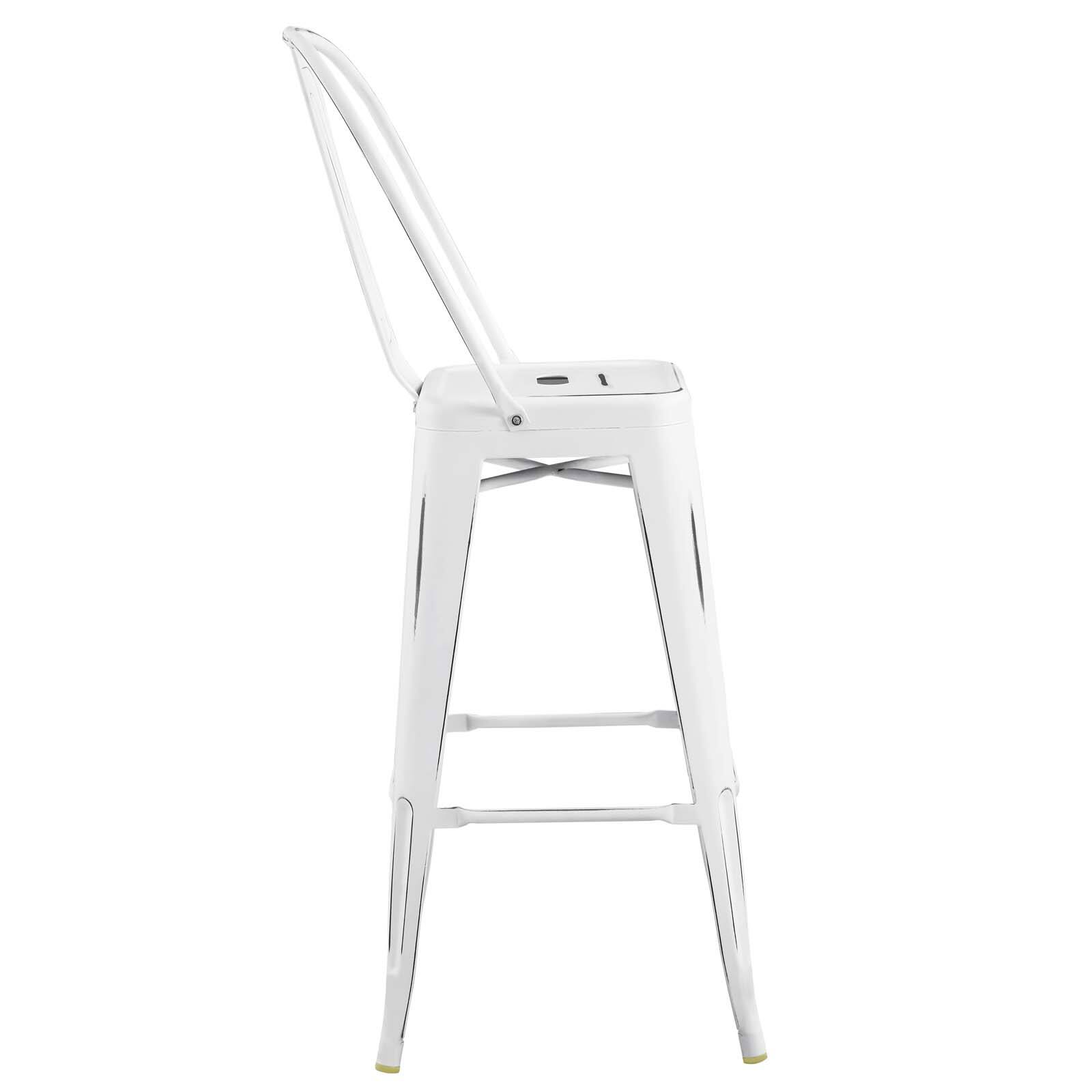 Back. Modway - Promenade Metal Bar Side Stool by Modway - White.