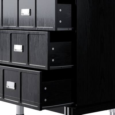 FUFU & GAGA Vintage Card Catalog 9 Drawer Dresser Industrial Storage Cabinet with Silver Metal Handles for Bedroom, Living Room Black BBZJ-KF590033-01AB - Best Buy FUFU & GAGA Vintage Card Catalog 9 Drawer Dresser Industrial Storage Cabinet with Silver Metal Handles for Bedroom, Living Room Black BBZJ-KF590033-01AB - Best Buy