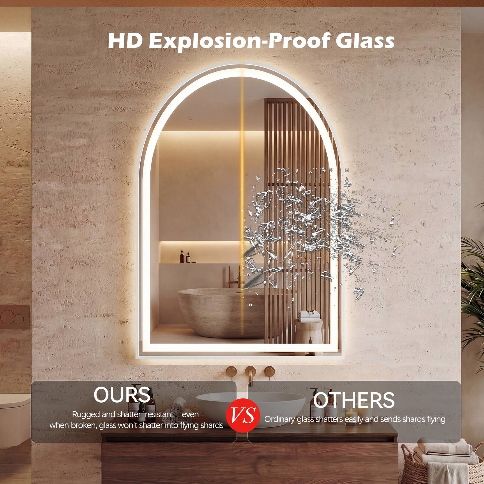 HD Explosion-Proof Glass

OURS
Rugged and shatter-resistant—even when broken, glass won't shatter into flying shards

VS

OTHERS
Ordinary glass shatters easily and sends shards flying