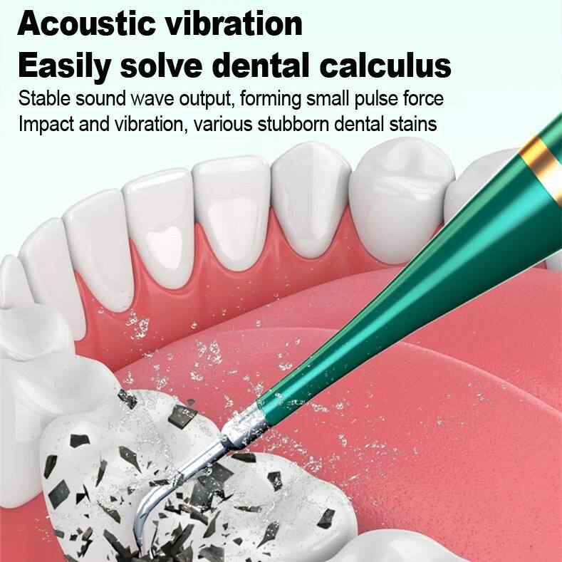Acoustic vibration  
Easily solve dental calculus  

Stable sound wave output, forming small pulse force  
Impact and vibration, various stubborn dental stains