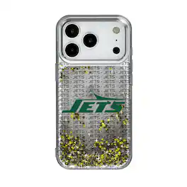 Keyscaper - NFL - New York Jets - iPhone Text Backdrop Design Glitter Case - 15 - Multicolor