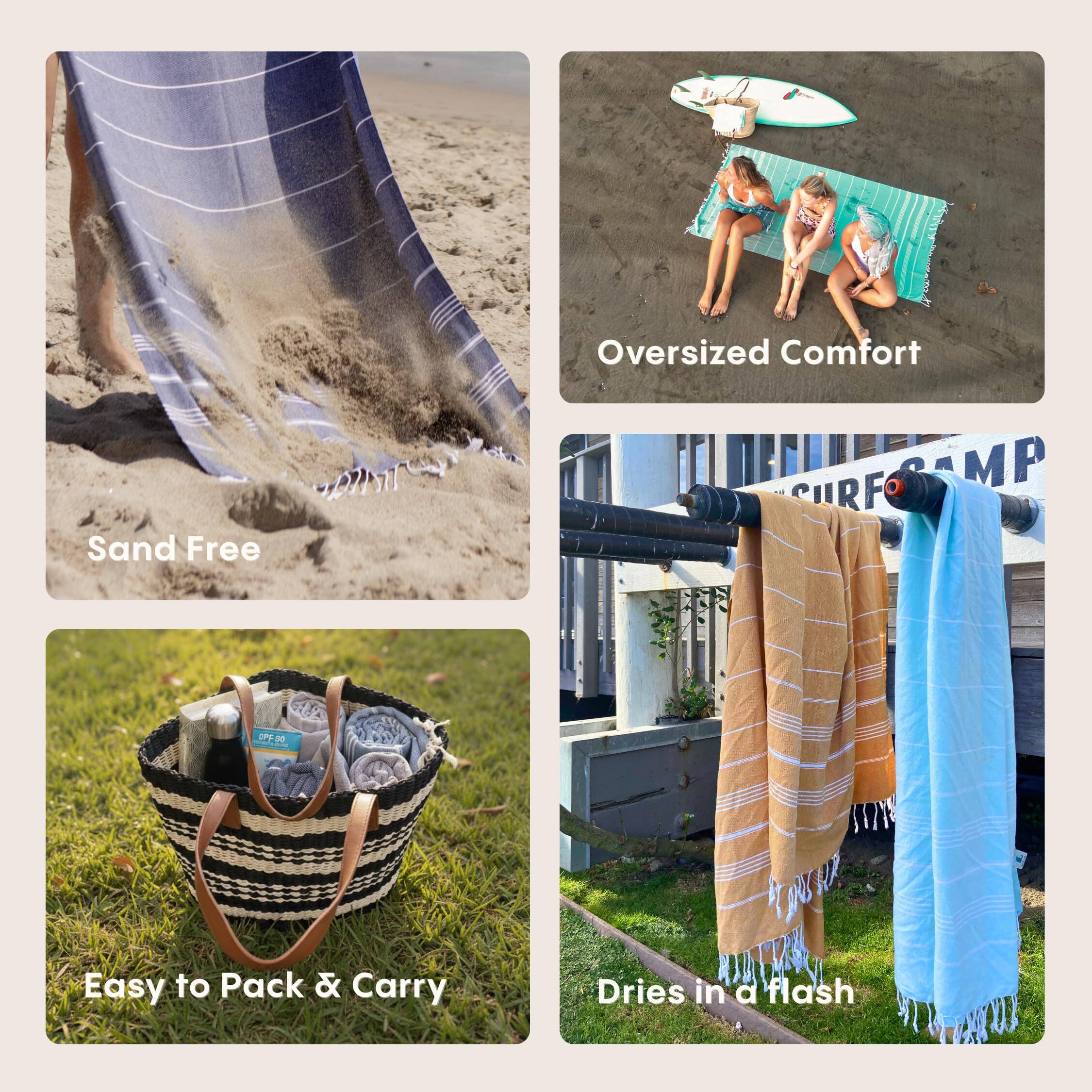 - Sand Free
- Oversized Comfort
- Easy to Pack & Carry
- Dries in a flash