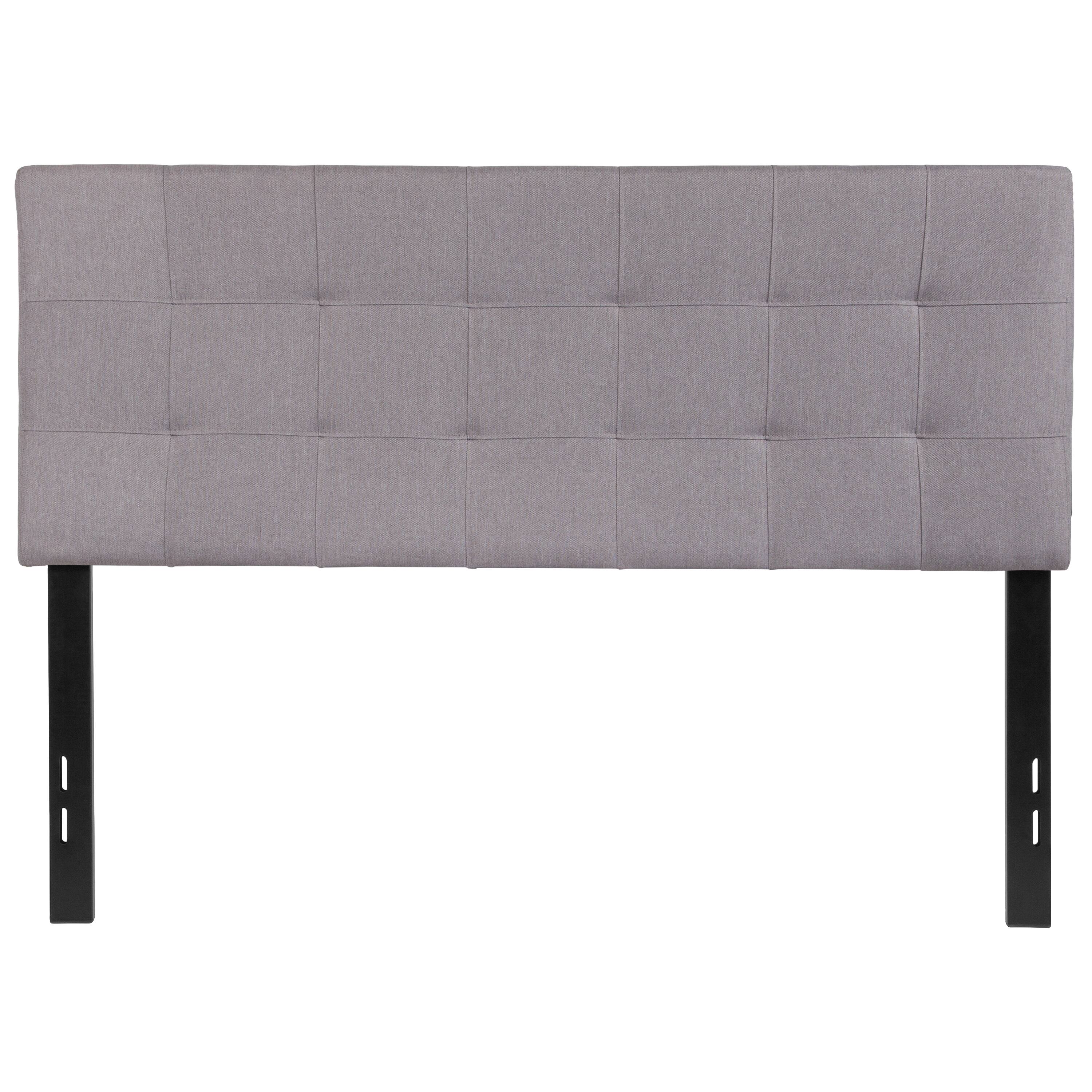 Alt View 5. Emma + Oliver - Quilted Tufted Upholstered Headboard - Light Gray.