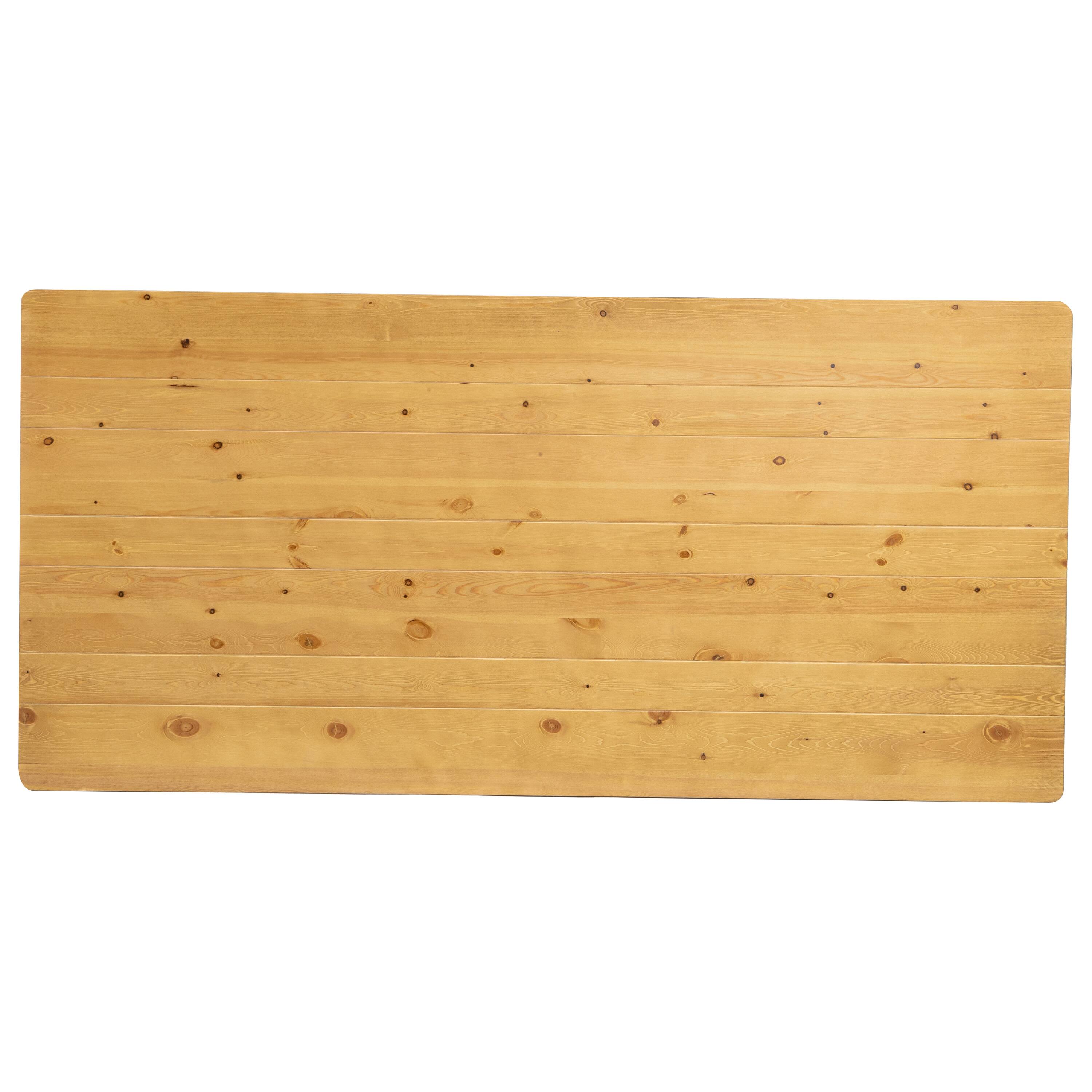 Alt View 1. Flash Furniture - HERCULES 7' x 40" Rectangular Antique Rustic Light Natural Solid Pine Folding Farm Table - Natural.