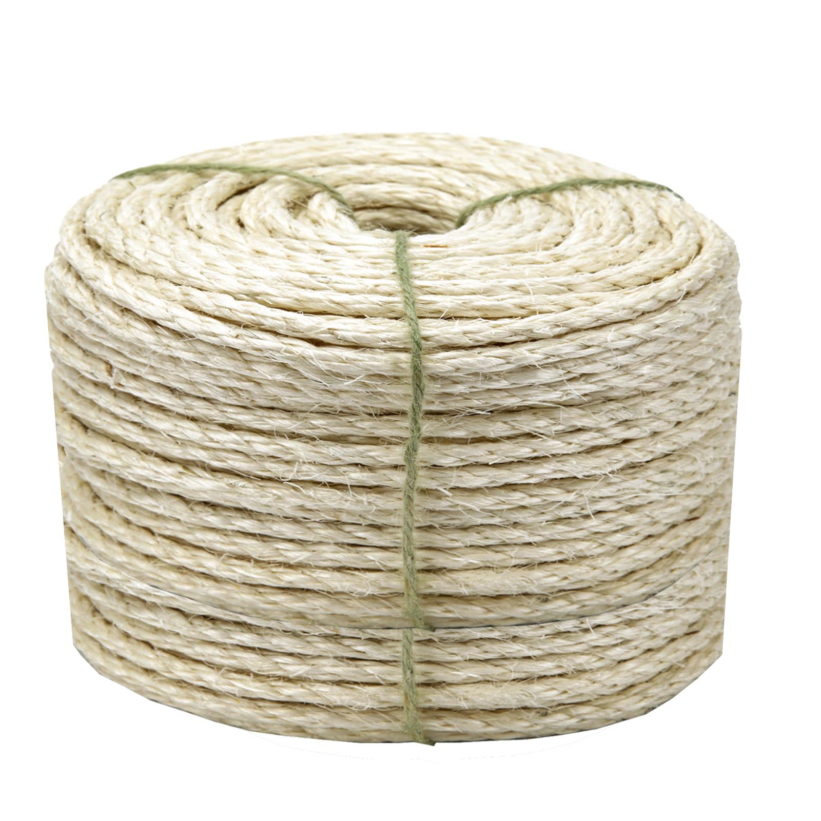 Front. Hirose Alice - Cat Sisal Rope 164-feet For Scratcher Repair And Replace Diy Twine Tree Tower Carpet Mat Kicker House Pet C - White Color 4mm by 164ft.