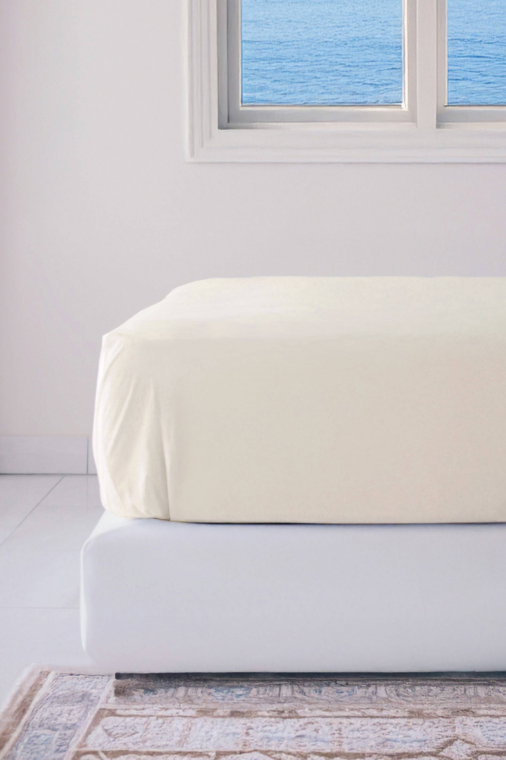 Alt View 1. BedVoyage - Luxury 100% viscose from Bamboo Fitted Sheet, King- Ivory - Ivory.
