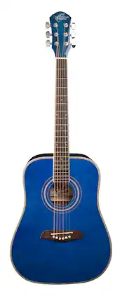 Oscar Schmidt - OG1TBL-A 3/4 Size Dreadnought Acoustic Guitar - Transparent Blue