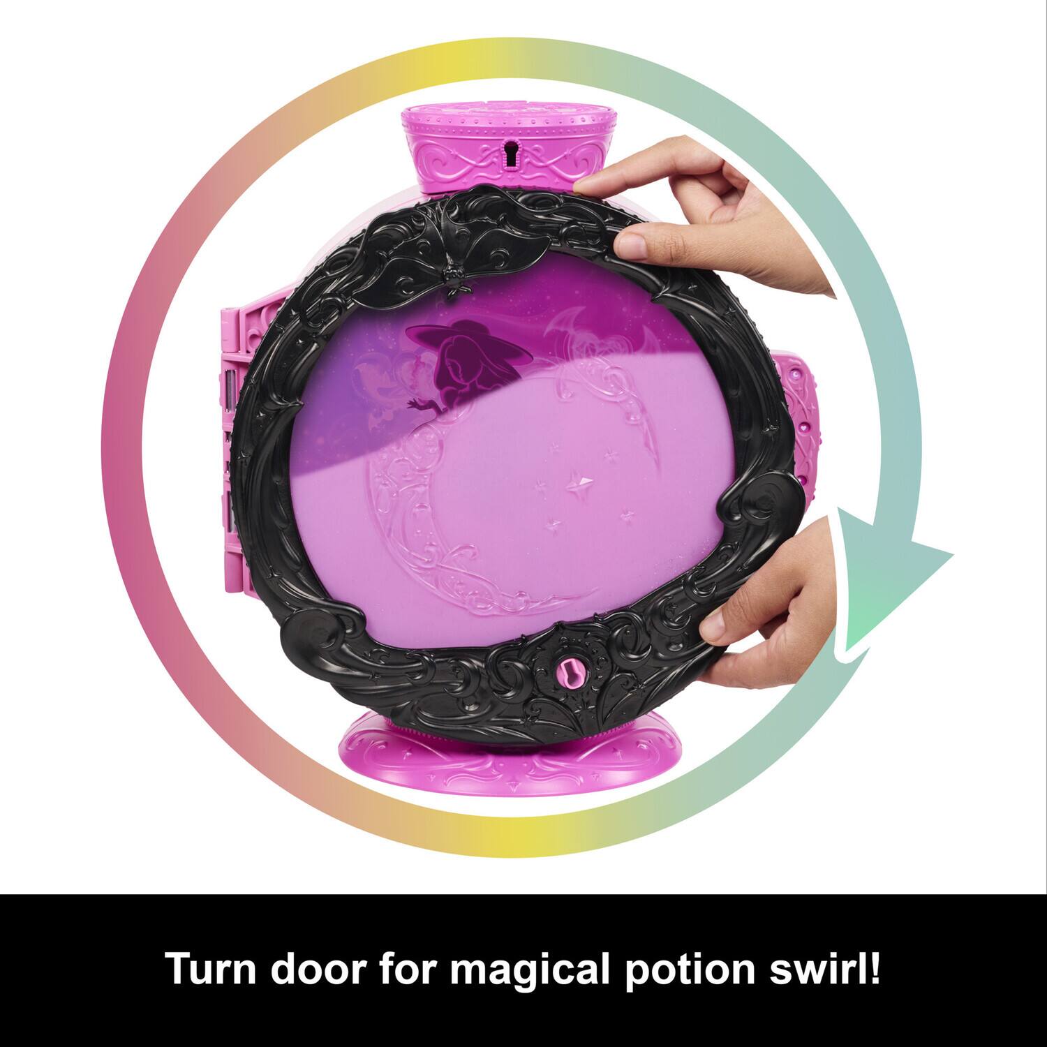 Turn door for magical potion swirl!