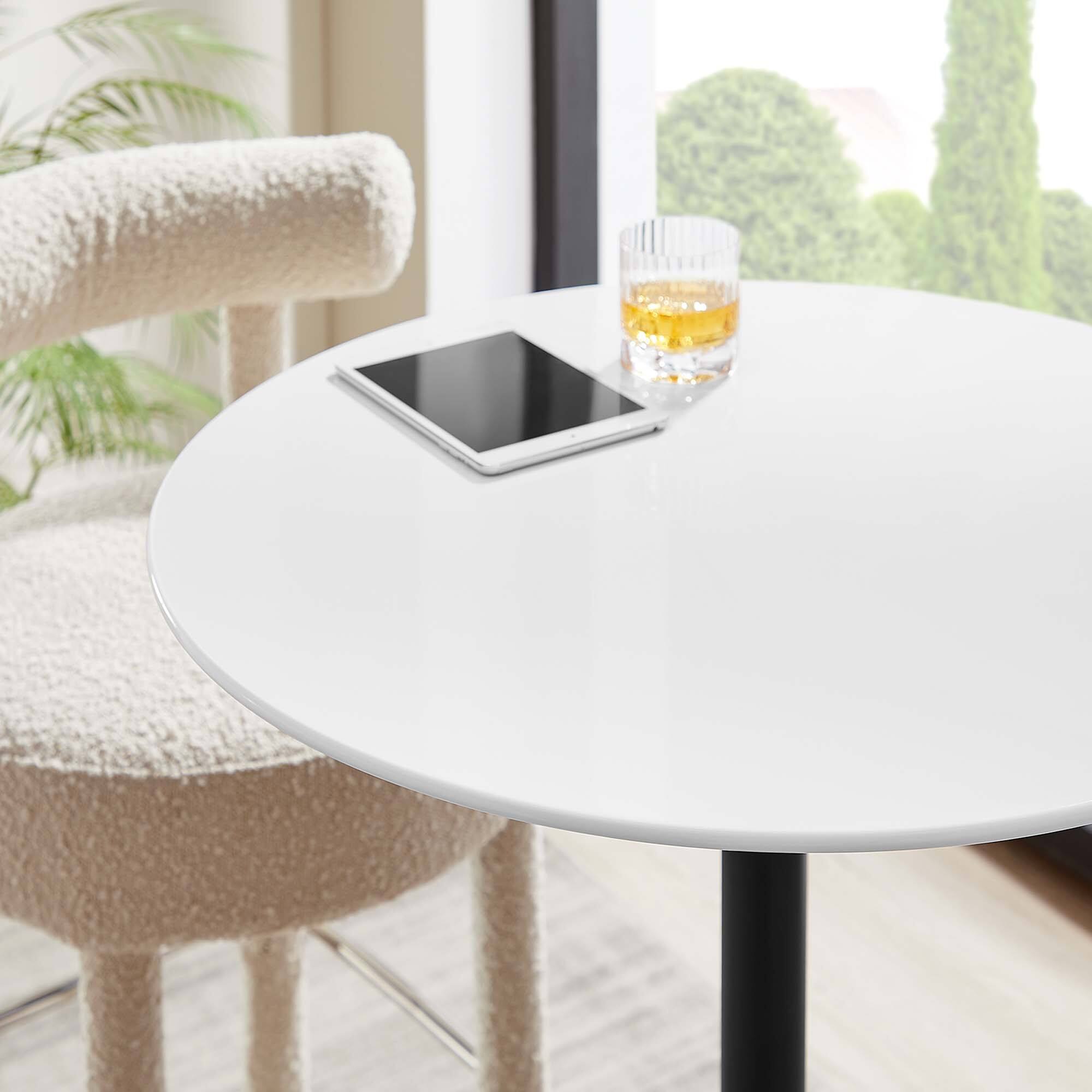 Alt View 1. Modway - Lippa Round Wood Bar Table - Black White.