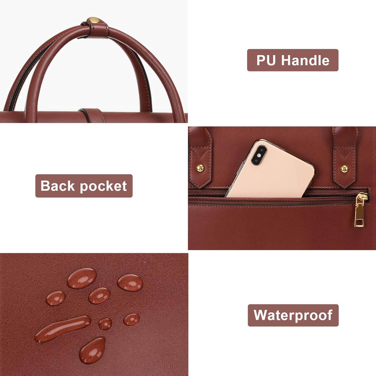 - PU Handle
- Back pocket
- Waterproof