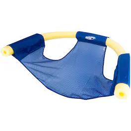SwimWays - Noodle Sling Floating Pool Chair Mesh Seat, Fits 55” Pool Noodle, Comfortable Water Float for Ages 5+ - Green or Blue