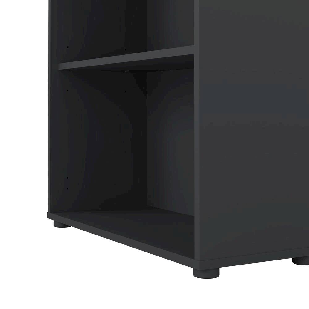 Alt View 2. FurniFact - Contemporary 6-Shelf Bookshelf for Bedroom, Office, or Living Room - Gray.