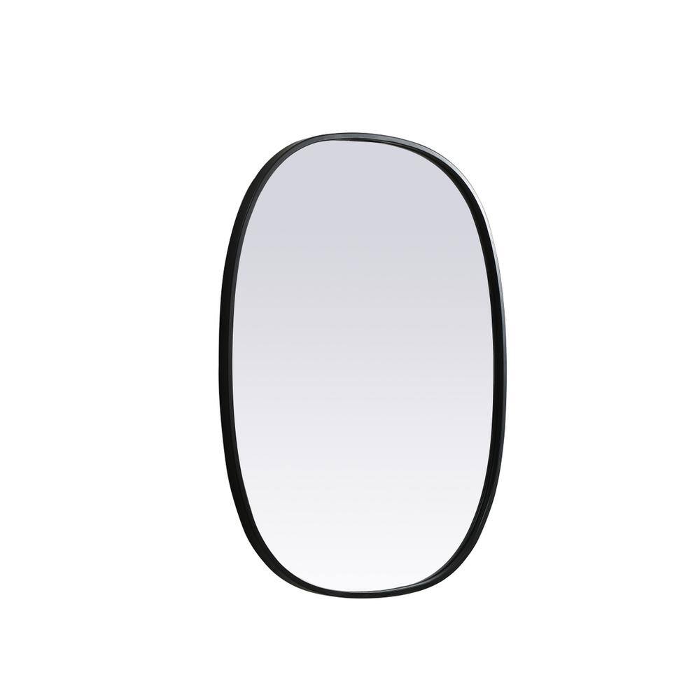 Alt View 1. Elegant Decor - Metal Frame Oval Mirror 24x30 Inch in Black - Black.