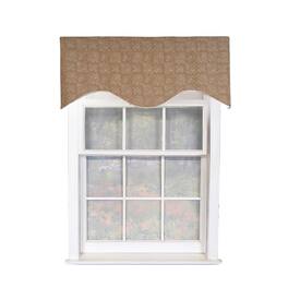 RLF Home - Derek Cornice 100% Cotton Rod Pocket Lined Window Valance 50" x 17" - Brown