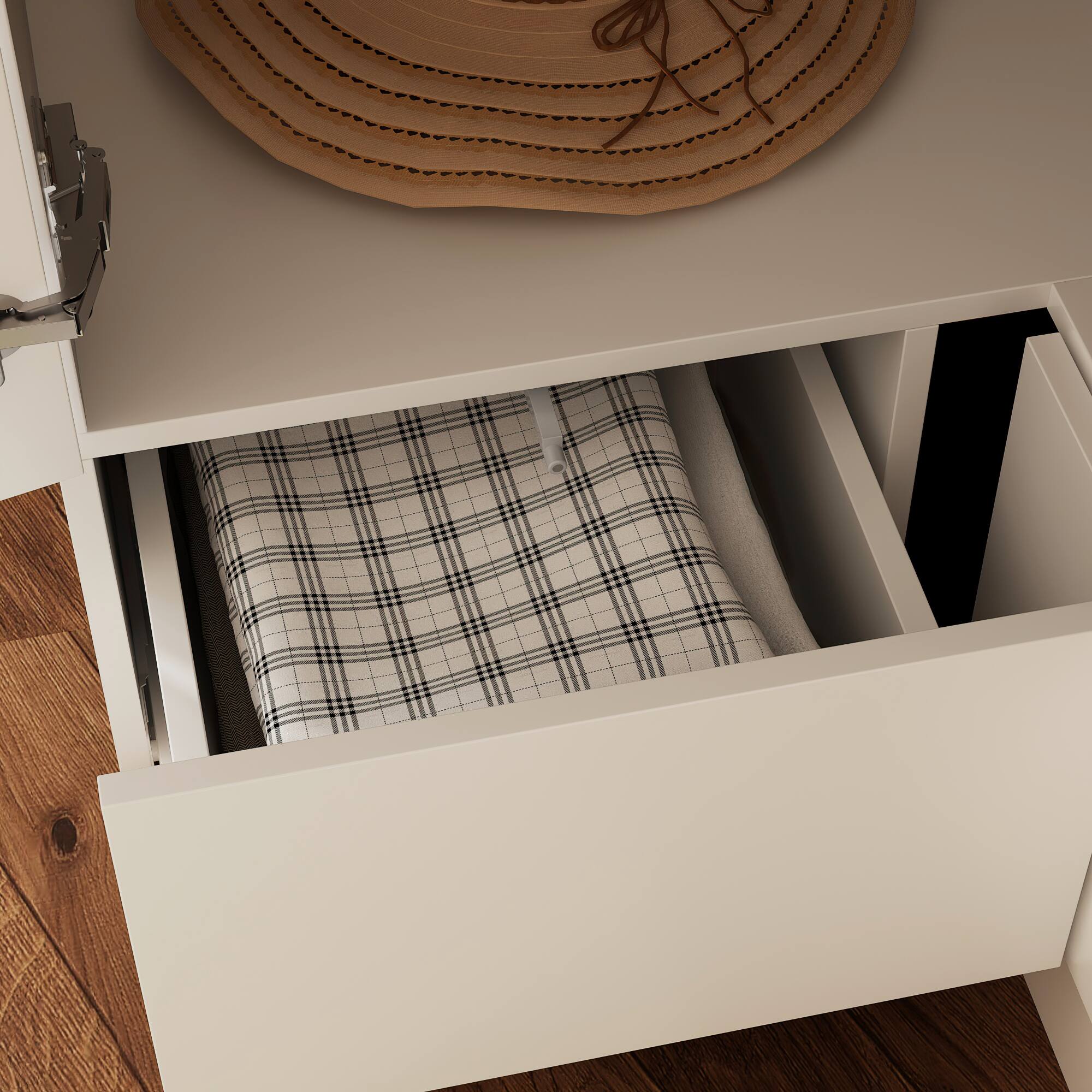 FUFU&GAGA L Shaped Corner Wardrobe Closet Armoire with Hanging Rod